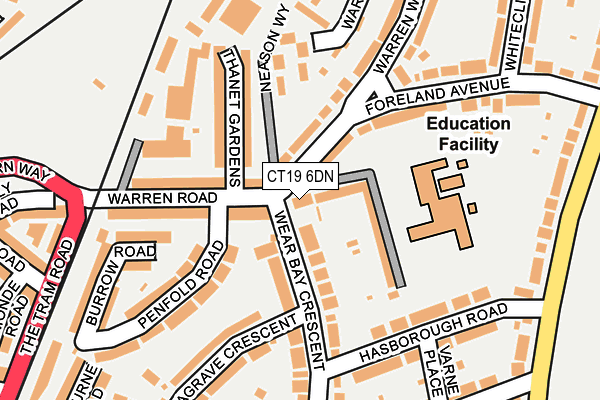 CT19 6DN map - OS OpenMap – Local (Ordnance Survey)