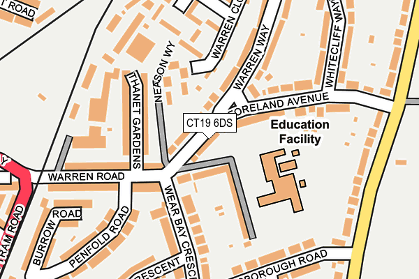 CT19 6DS map - OS OpenMap – Local (Ordnance Survey)