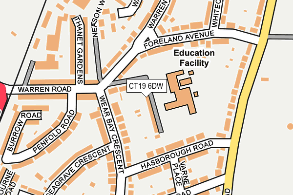 CT19 6DW map - OS OpenMap – Local (Ordnance Survey)