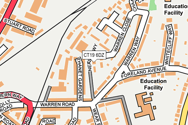 CT19 6DZ map - OS OpenMap – Local (Ordnance Survey)