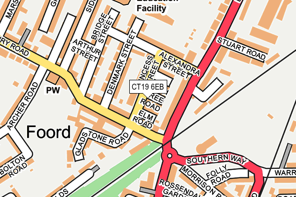 CT19 6EB map - OS OpenMap – Local (Ordnance Survey)