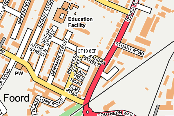 CT19 6EF map - OS OpenMap – Local (Ordnance Survey)