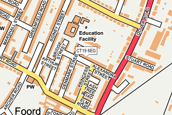 CT19 6EG map - OS OpenMap – Local (Ordnance Survey)