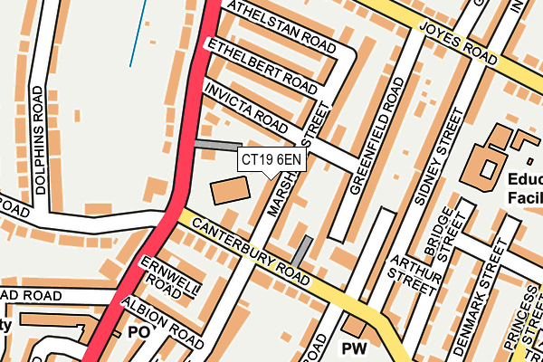 CT19 6EN map - OS OpenMap – Local (Ordnance Survey)