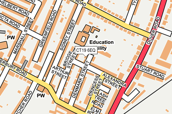 CT19 6EQ map - OS OpenMap – Local (Ordnance Survey)