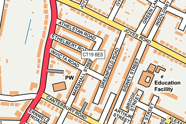 CT19 6ES map - OS OpenMap – Local (Ordnance Survey)