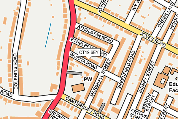 CT19 6EY map - OS OpenMap – Local (Ordnance Survey)