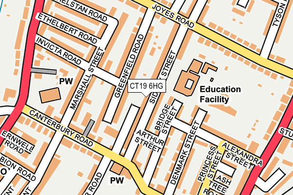 CT19 6HG map - OS OpenMap – Local (Ordnance Survey)