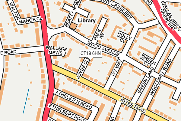 CT19 6HN map - OS OpenMap – Local (Ordnance Survey)