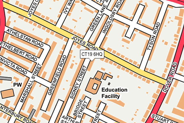 CT19 6HQ map - OS OpenMap – Local (Ordnance Survey)