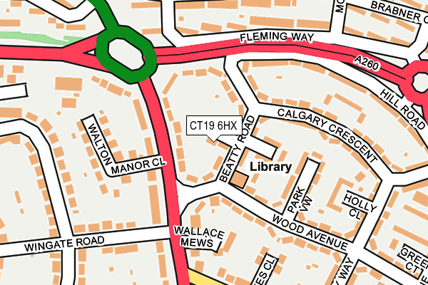 CT19 6HX map - OS OpenMap – Local (Ordnance Survey)