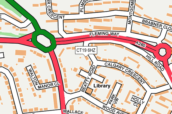 CT19 6HZ map - OS OpenMap – Local (Ordnance Survey)