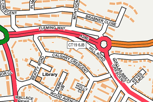 CT19 6JB map - OS OpenMap – Local (Ordnance Survey)