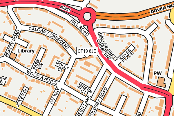 CT19 6JE map - OS OpenMap – Local (Ordnance Survey)