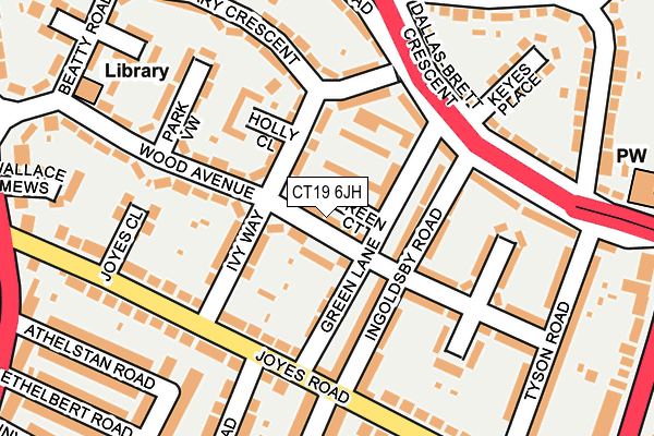 CT19 6JH map - OS OpenMap – Local (Ordnance Survey)