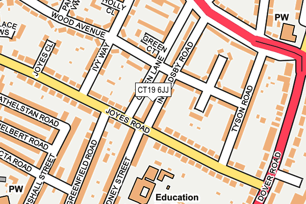 CT19 6JJ map - OS OpenMap – Local (Ordnance Survey)