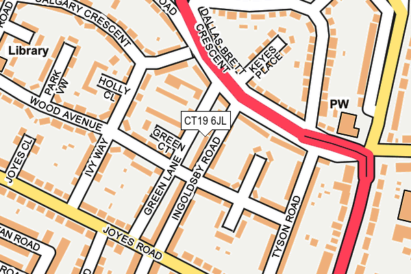 CT19 6JL map - OS OpenMap – Local (Ordnance Survey)