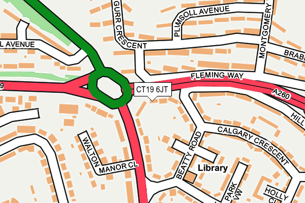 CT19 6JT map - OS OpenMap – Local (Ordnance Survey)