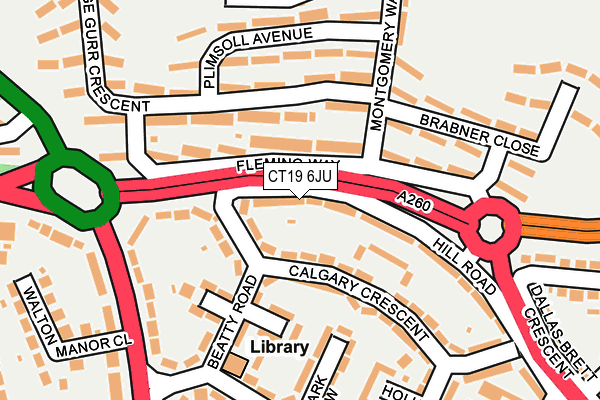 CT19 6JU map - OS OpenMap – Local (Ordnance Survey)