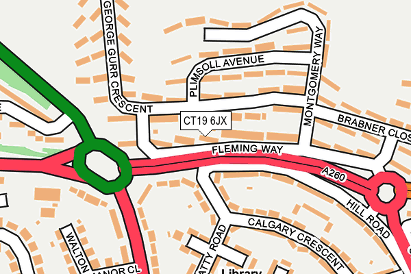 CT19 6JX map - OS OpenMap – Local (Ordnance Survey)