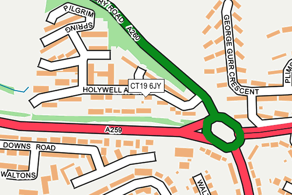 CT19 6JY map - OS OpenMap – Local (Ordnance Survey)