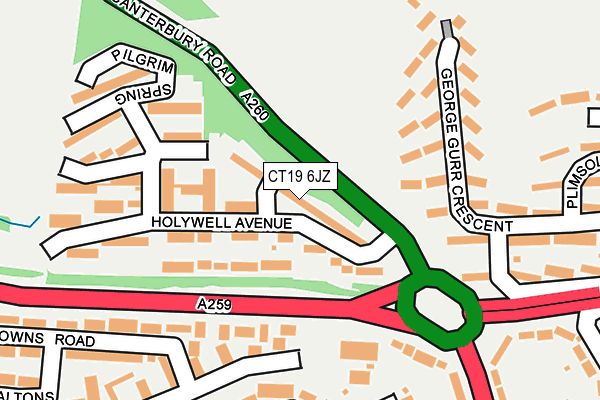 CT19 6JZ map - OS OpenMap – Local (Ordnance Survey)