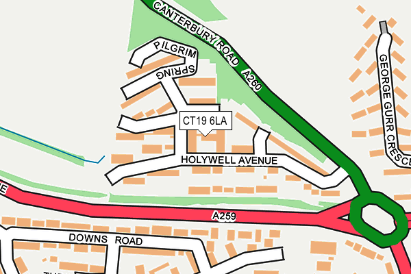 CT19 6LA map - OS OpenMap – Local (Ordnance Survey)