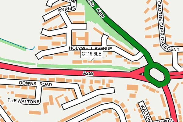 CT19 6LE map - OS OpenMap – Local (Ordnance Survey)