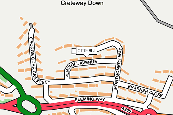 CT19 6LJ map - OS OpenMap – Local (Ordnance Survey)