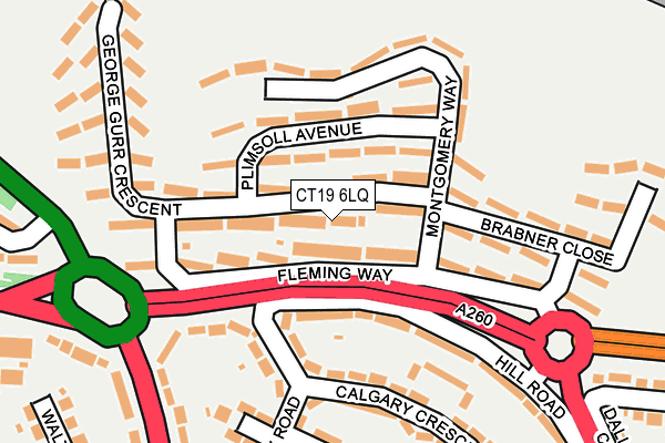 CT19 6LQ map - OS OpenMap – Local (Ordnance Survey)