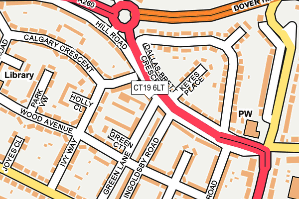 CT19 6LT map - OS OpenMap – Local (Ordnance Survey)