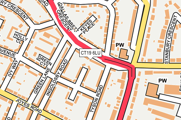 CT19 6LU map - OS OpenMap – Local (Ordnance Survey)