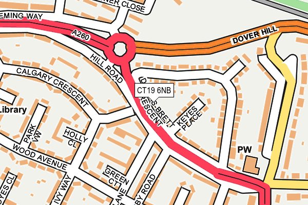 CT19 6NB map - OS OpenMap – Local (Ordnance Survey)