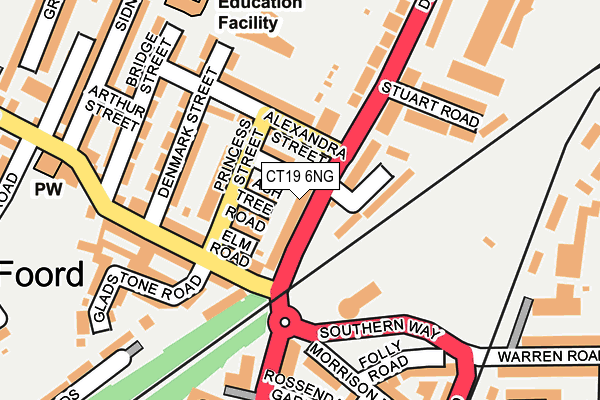 CT19 6NG map - OS OpenMap – Local (Ordnance Survey)