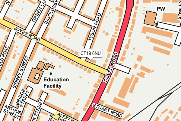 CT19 6NU map - OS OpenMap – Local (Ordnance Survey)