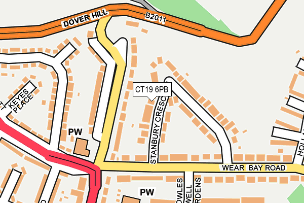 CT19 6PB map - OS OpenMap – Local (Ordnance Survey)