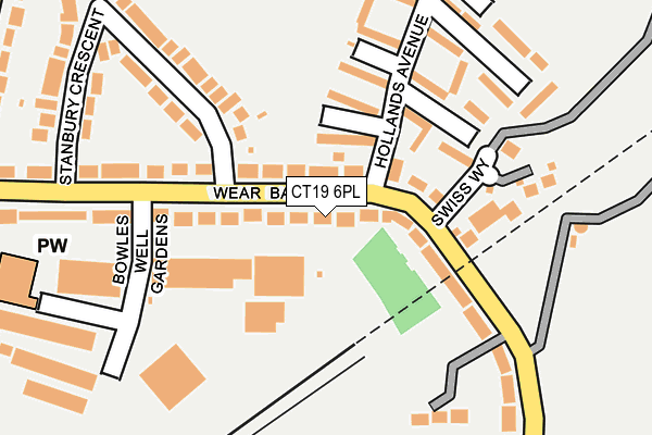 CT19 6PL map - OS OpenMap – Local (Ordnance Survey)