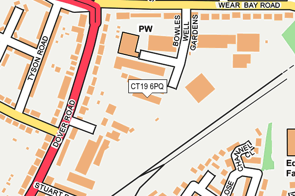 CT19 6PQ map - OS OpenMap – Local (Ordnance Survey)