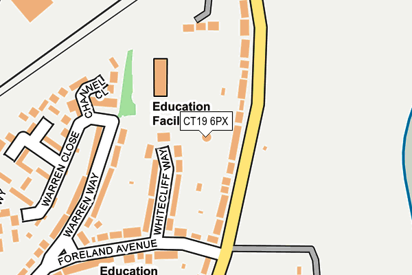 CT19 6PX map - OS OpenMap – Local (Ordnance Survey)