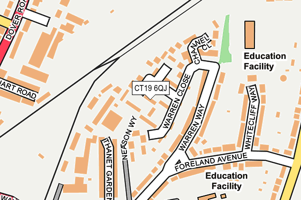 CT19 6QJ map - OS OpenMap – Local (Ordnance Survey)