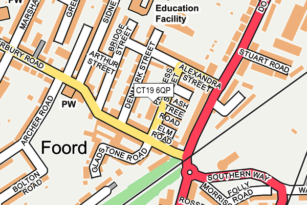 CT19 6QP map - OS OpenMap – Local (Ordnance Survey)