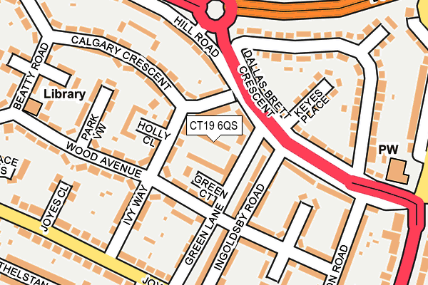 CT19 6QS map - OS OpenMap – Local (Ordnance Survey)