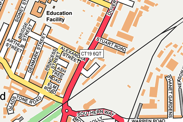 CT19 6QT map - OS OpenMap – Local (Ordnance Survey)