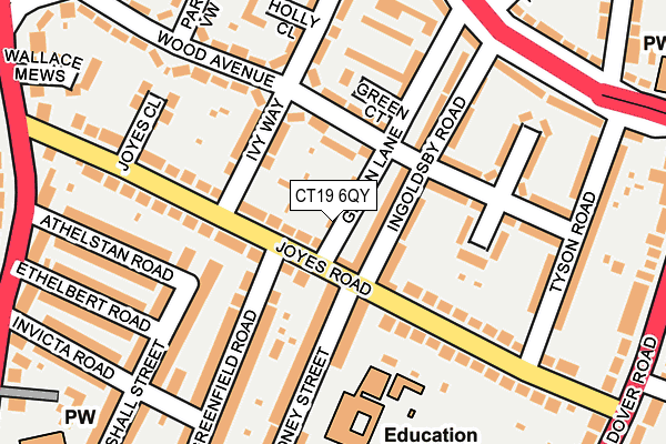 CT19 6QY map - OS OpenMap – Local (Ordnance Survey)