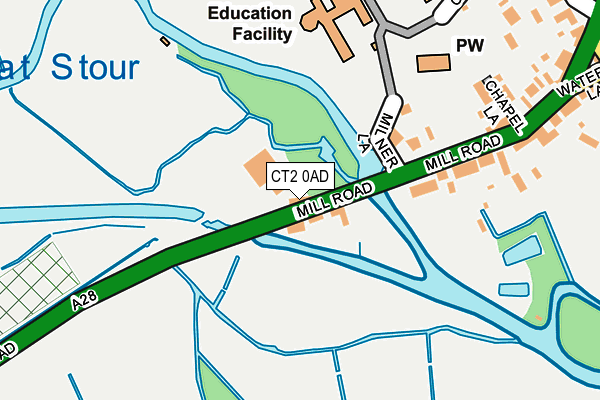 CT2 0AD map - OS OpenMap – Local (Ordnance Survey)