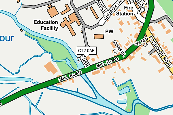 CT2 0AE map - OS OpenMap – Local (Ordnance Survey)