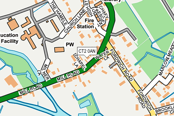 CT2 0AN map - OS OpenMap – Local (Ordnance Survey)