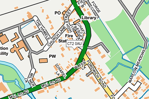 CT2 0AU map - OS OpenMap – Local (Ordnance Survey)