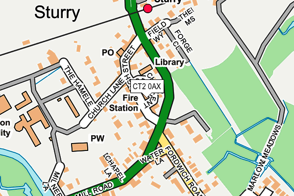 CT2 0AX map - OS OpenMap – Local (Ordnance Survey)