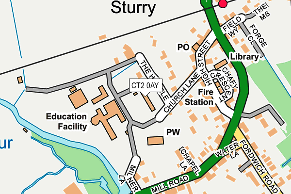 CT2 0AY map - OS OpenMap – Local (Ordnance Survey)